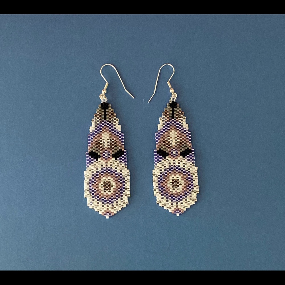 Beaded brick stitch earrings